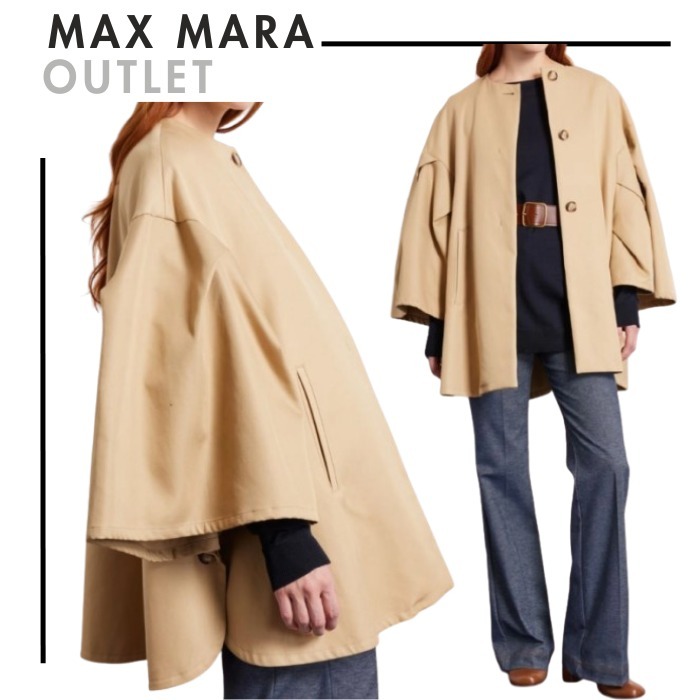 MaxMaraアウトレット●CORFU ボリューム ケープコート ベージュ