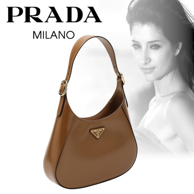 正規店買付【PRADA】クレオ ブラウンレザー ショルダーバッグ