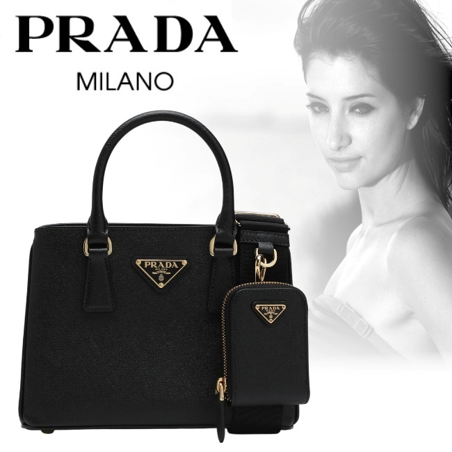 正規店買付【PRADA】ガレリア レザー スモールバッグ