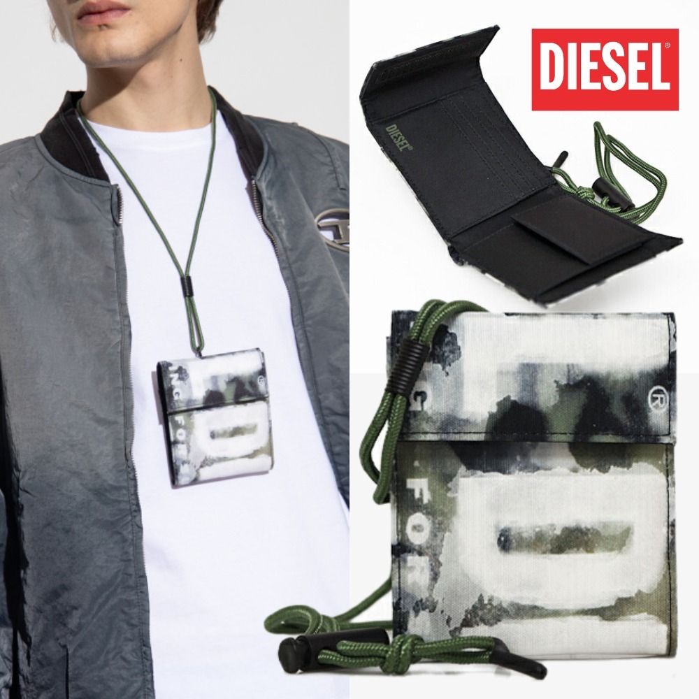 送料関税込♪DIESEL/ストラップ付き 二つ折り 財布