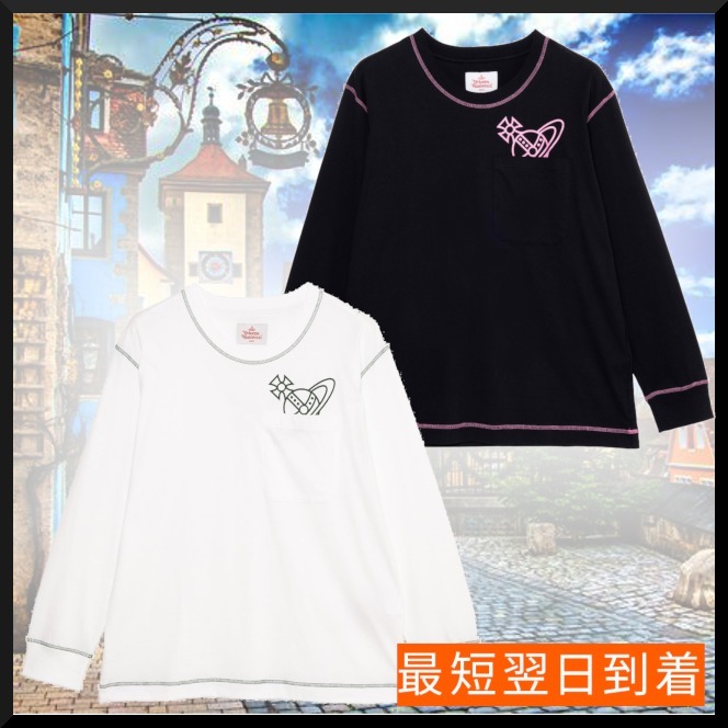 【Vivienne】COLOR PEEK ORB POCKET 長袖Tシャツ