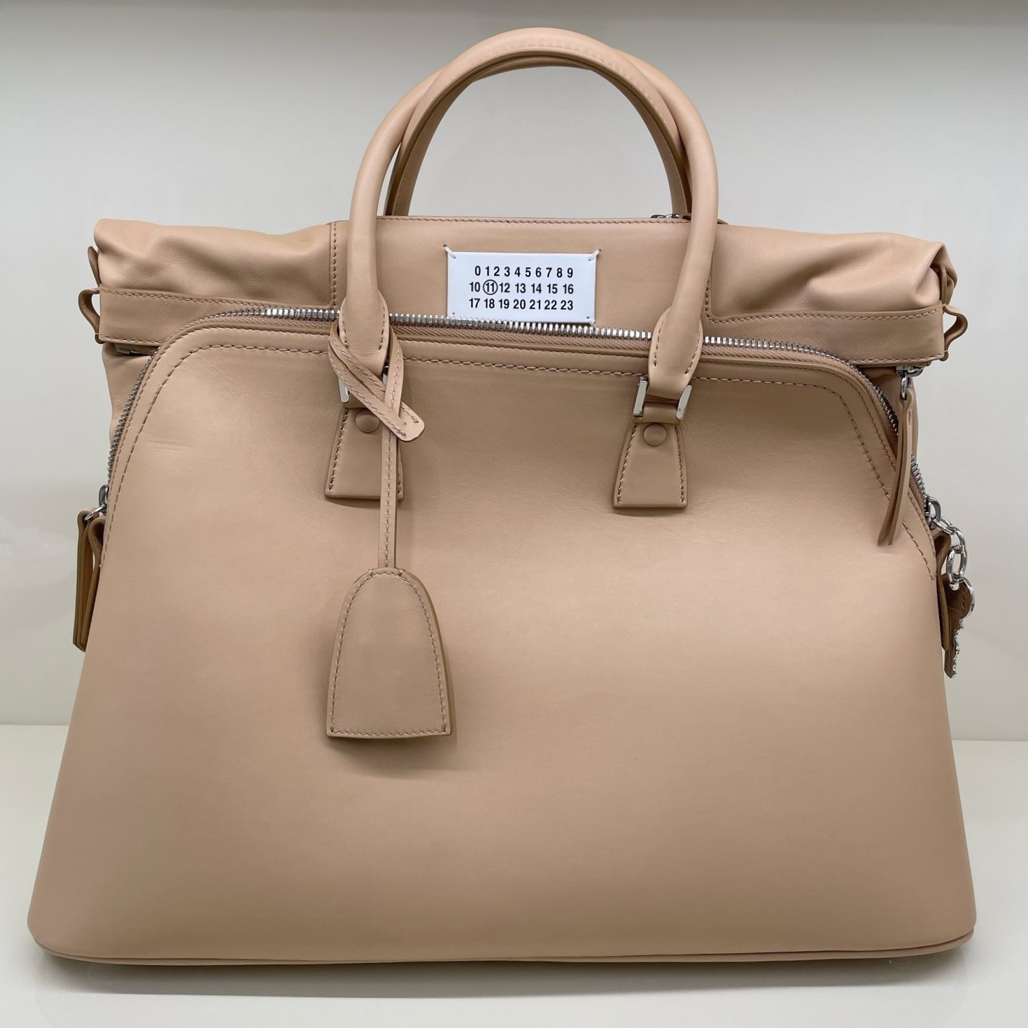 直営店☆MaisonMargiela☆ 5AC レザー 2WAY ハンドバッグ/ BEIGE