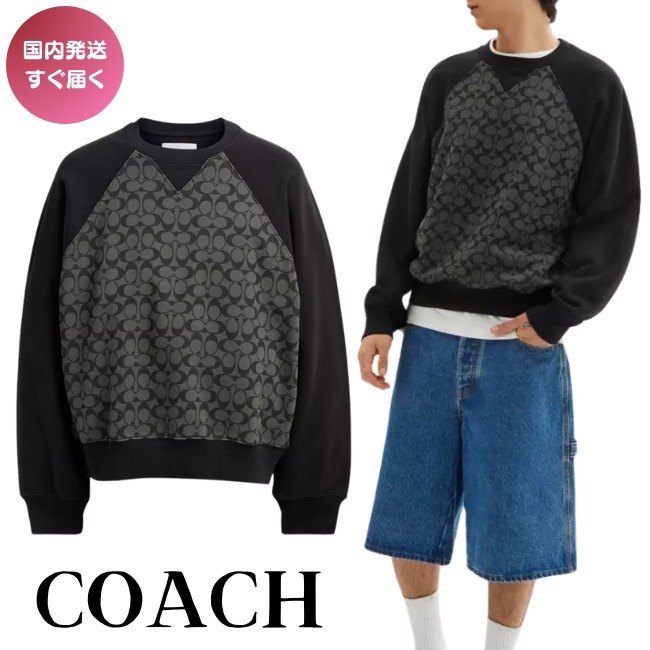 【ネット限定】 COACH コーチ スウェット シグネチャー クルーネック スウェット トップス