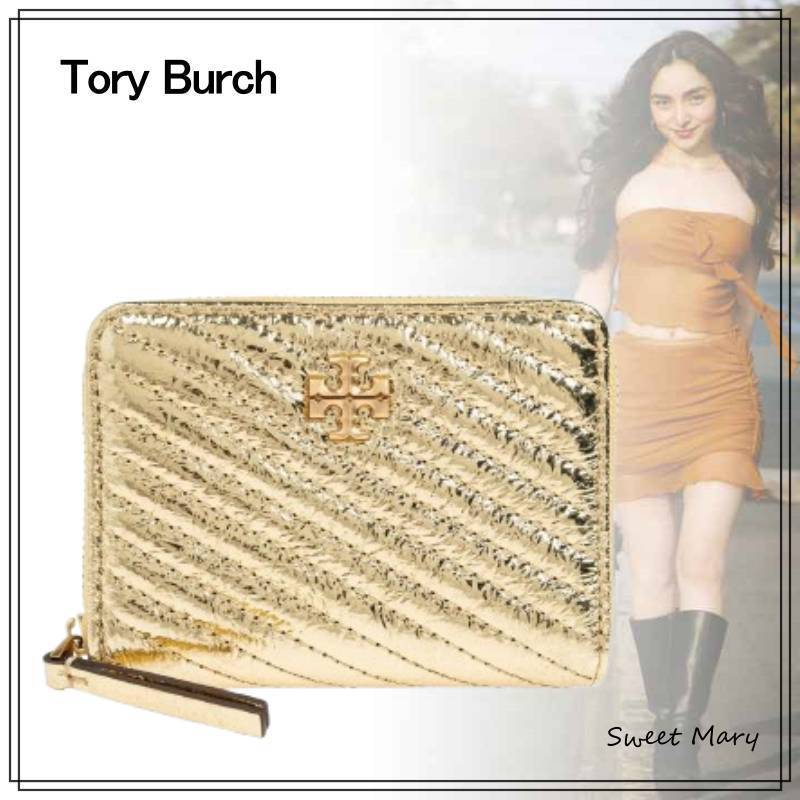 Tory Burch☆キラ メタリック キルティング ウォレット♪送料込