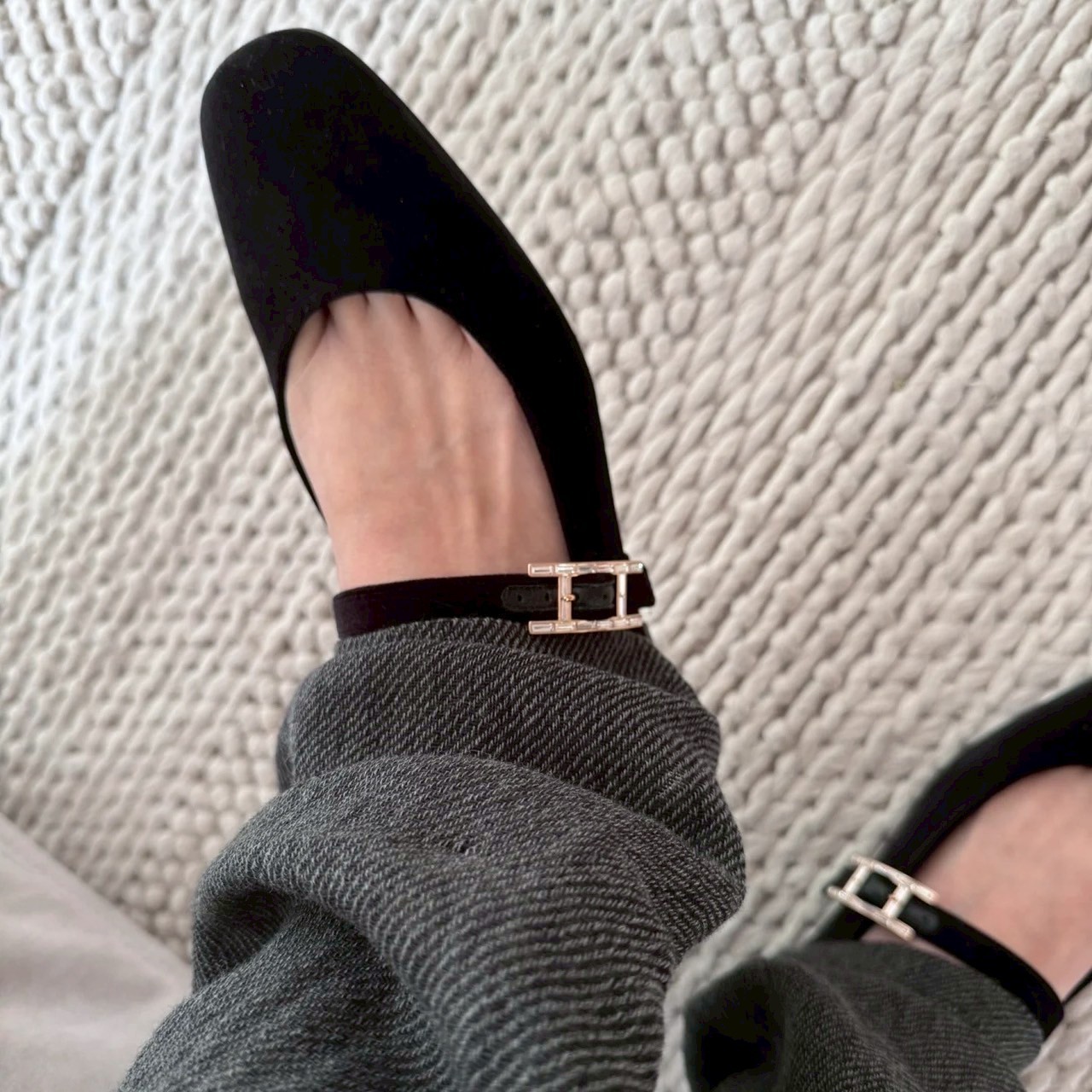 【エレガントな装いに♪】HERMES バレエシューズ 《ジェーン》