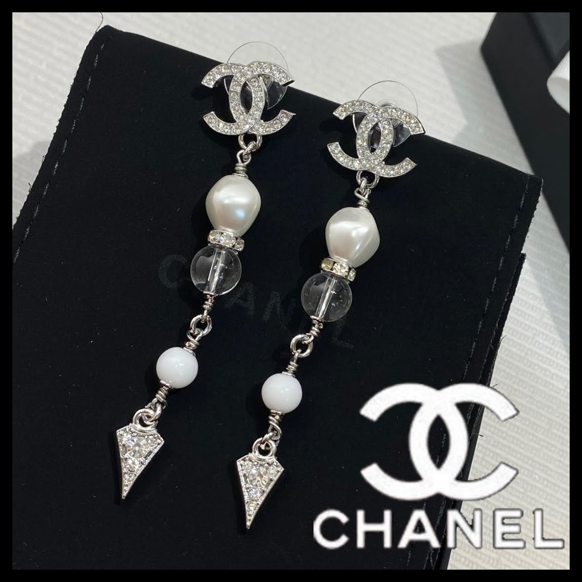 【25C♡人気】CHANEL パールロングピアス