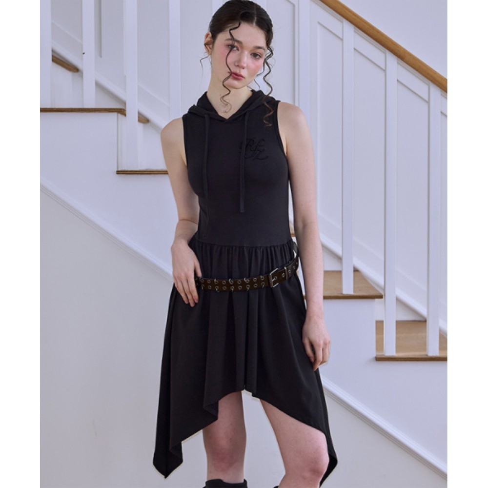 ★Rose Frantz★ Sleeveless Hood Mini Dress Black 5009724892