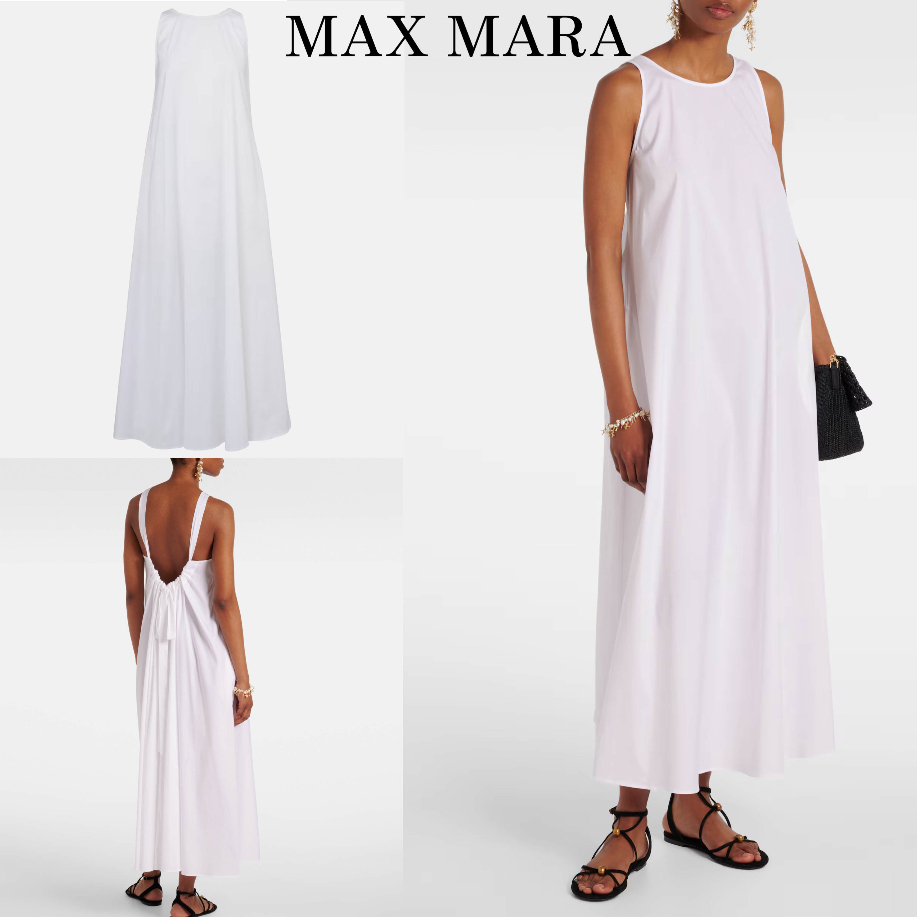 新作*MAXMARA* Popeline Romea マキシドレス ワンピース