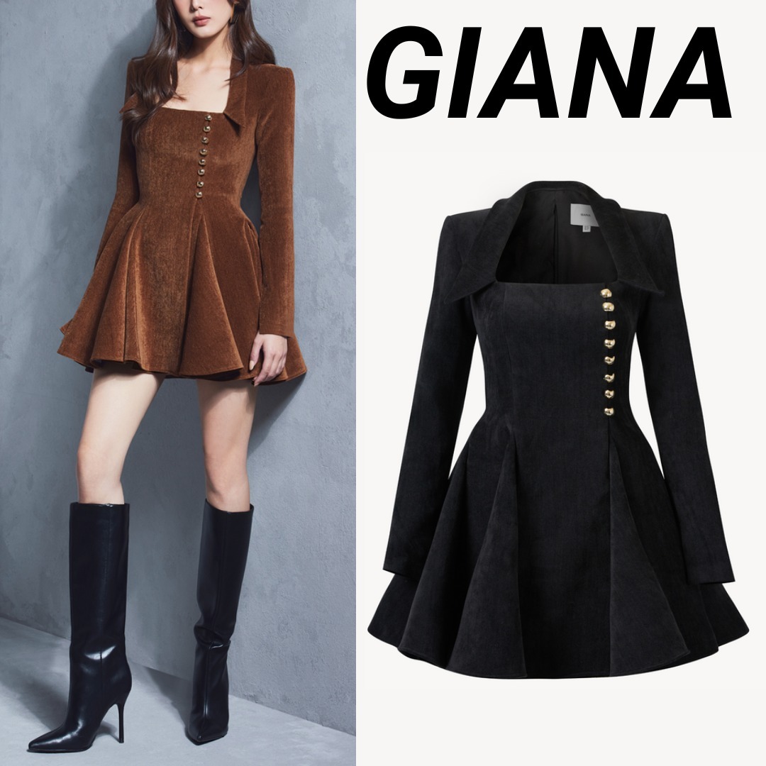 ◆GIANA◆テクスチャード ベルベット ドレス 送料込