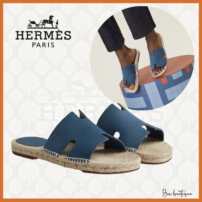【リゾート映え抜群】HERMES エスパドリーユ Antigua Bleu