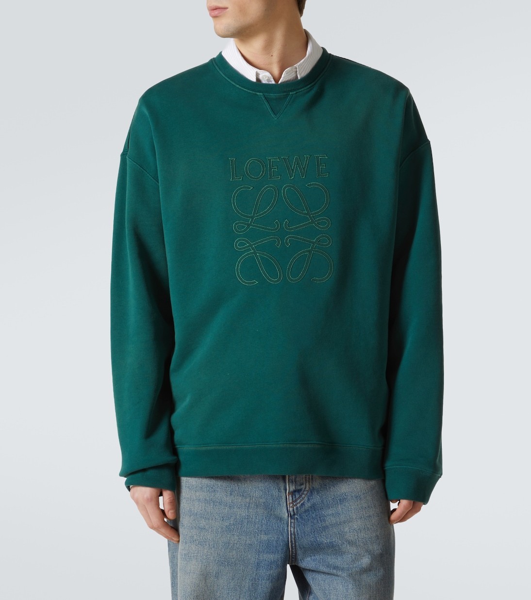 LOEWE◆アナグラム コットンフリーススウェット ダークグリーン LOEWE◇アナグラム コットンフリーススウェット ダークグリーン