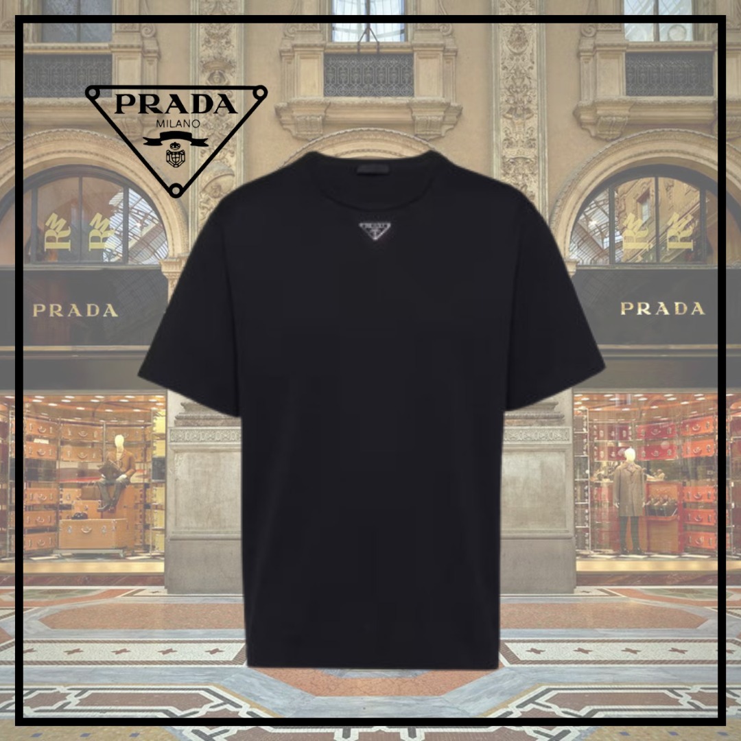 【PRADA】コットン Tシャツ★ブラック★S