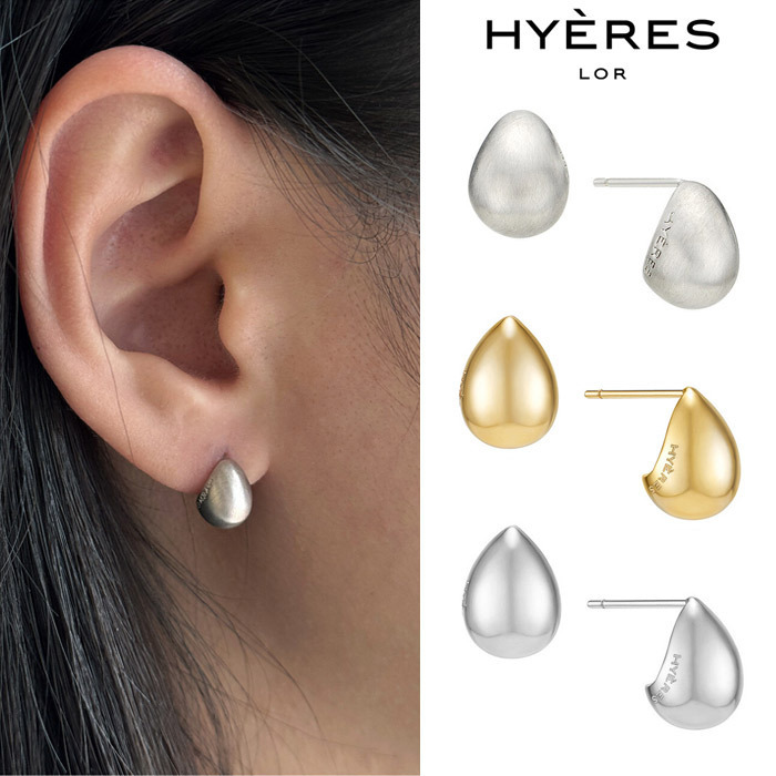HYERES LOR☆champagne full moon silver volume earring ピアス