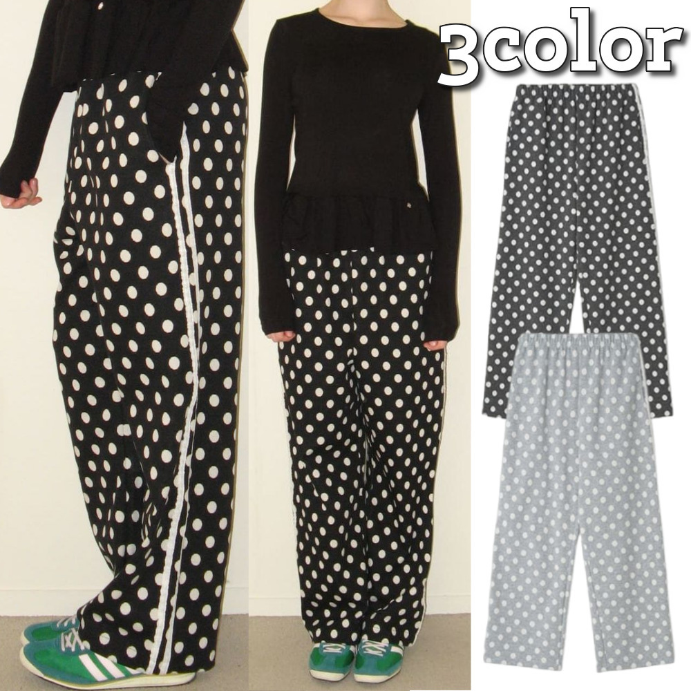 RONRON★韓国★人気★水玉★DOT LACE LINE SWEAT PANTS ３色
