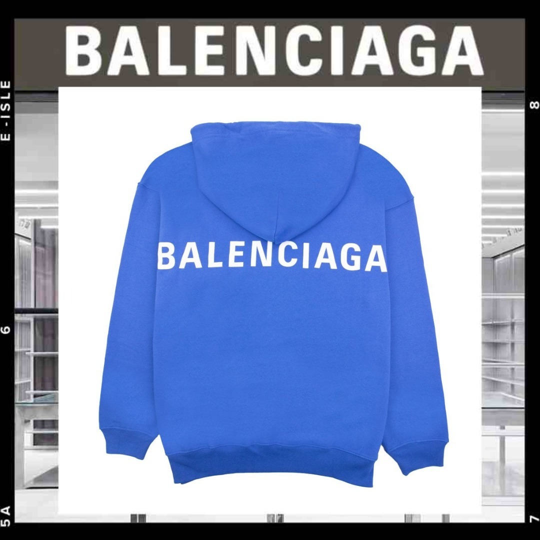 希少【BALENCIAGA】バックロゴプリント フーデッドスウェット
