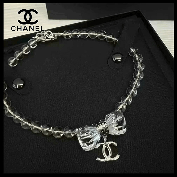 【25P☆クリスタルとリボンがかわいい☆】CHANEL チョーカー