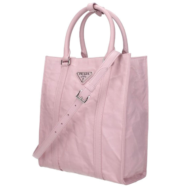 【送料関税込】Prada - ハンドバッグ レザー ピンク/アラバスタ
