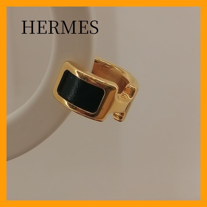 【HERMES】 エルメス オランプ イヤーカフ スモールモデル 黒