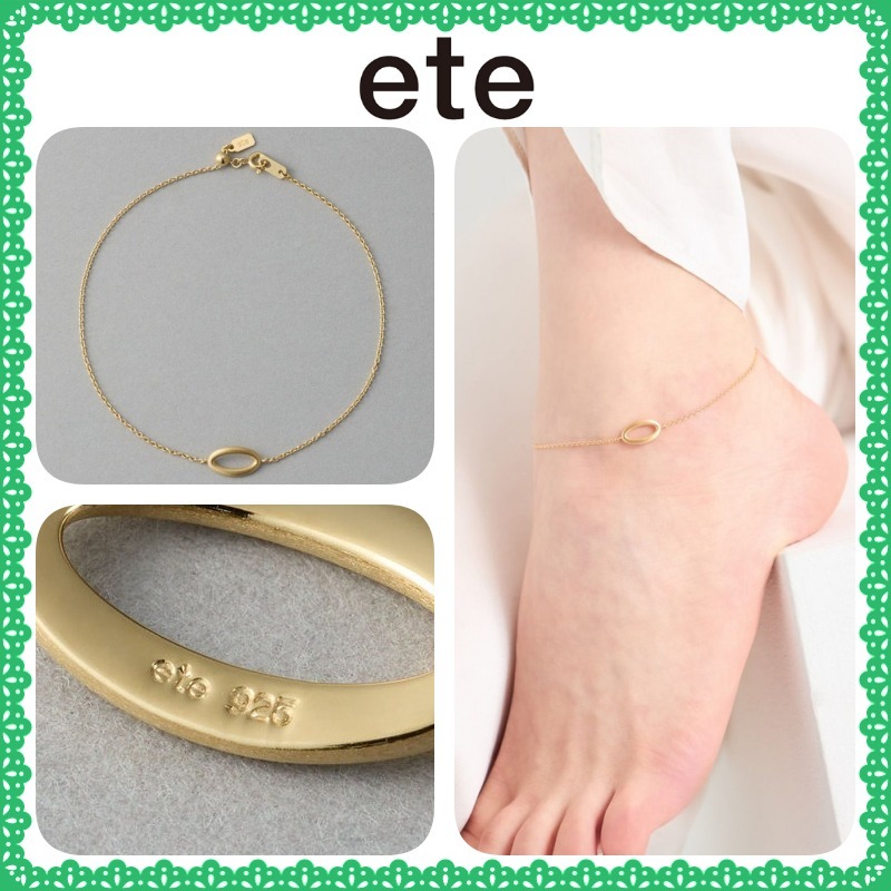 大人気!! ete オーバル シンプルチェーン アンクレット
