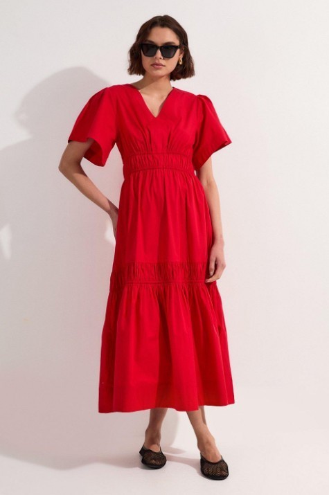 ★Karen Millen シアードコットンティアード 魅惑的マキシ★