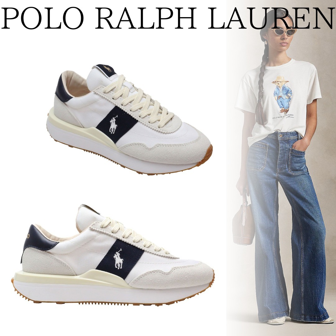■POLO RALPH LAUREN■トレイン89 ホワイトスエード スニーカー