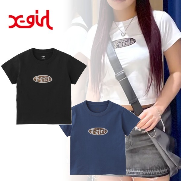 【X-girl】LEOPARD OVAL LOGO S/S BABY TEE