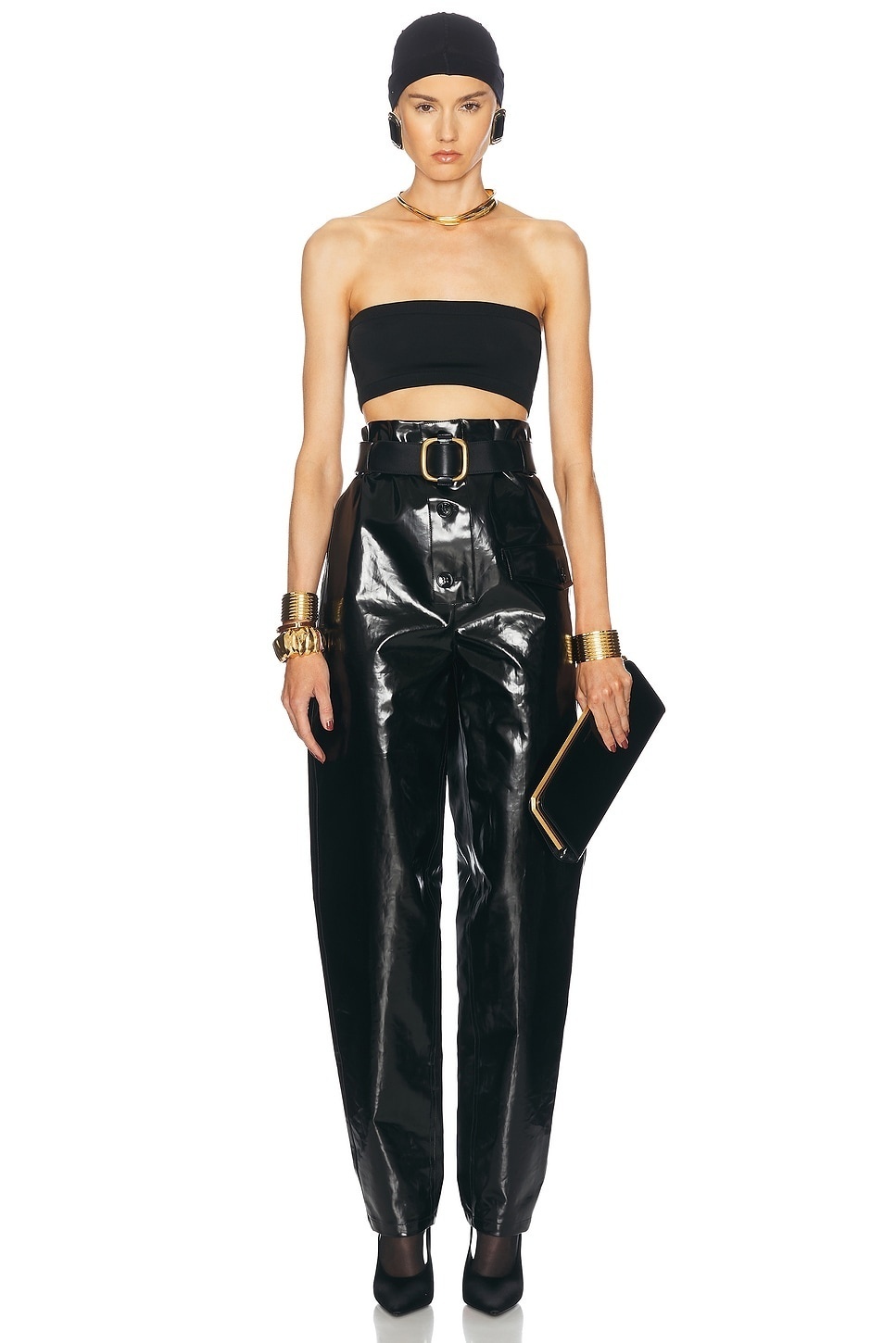 Saint Laurent ビスコース ニットバンドゥー ブラック ★ 新作 Saint Laurent ビスコース ニットバンドゥー ブラック ☆ 新作
