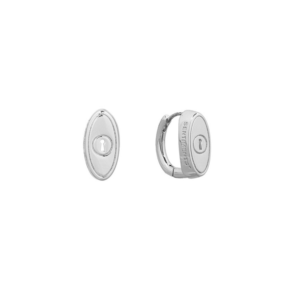 ★SENTIMENTS★ NO.578 [SILVER] ROUND KEY HOLE EARRING