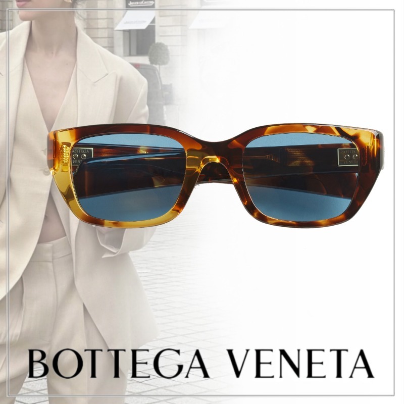 注目 BOTTEGA VENETA◆Birdie スクエア サングラス ブルーレンズ