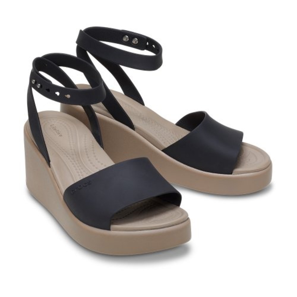 ■CROCS■ Women's Brooklyn Ankle Strap Wedge BKM 24SWSD20940