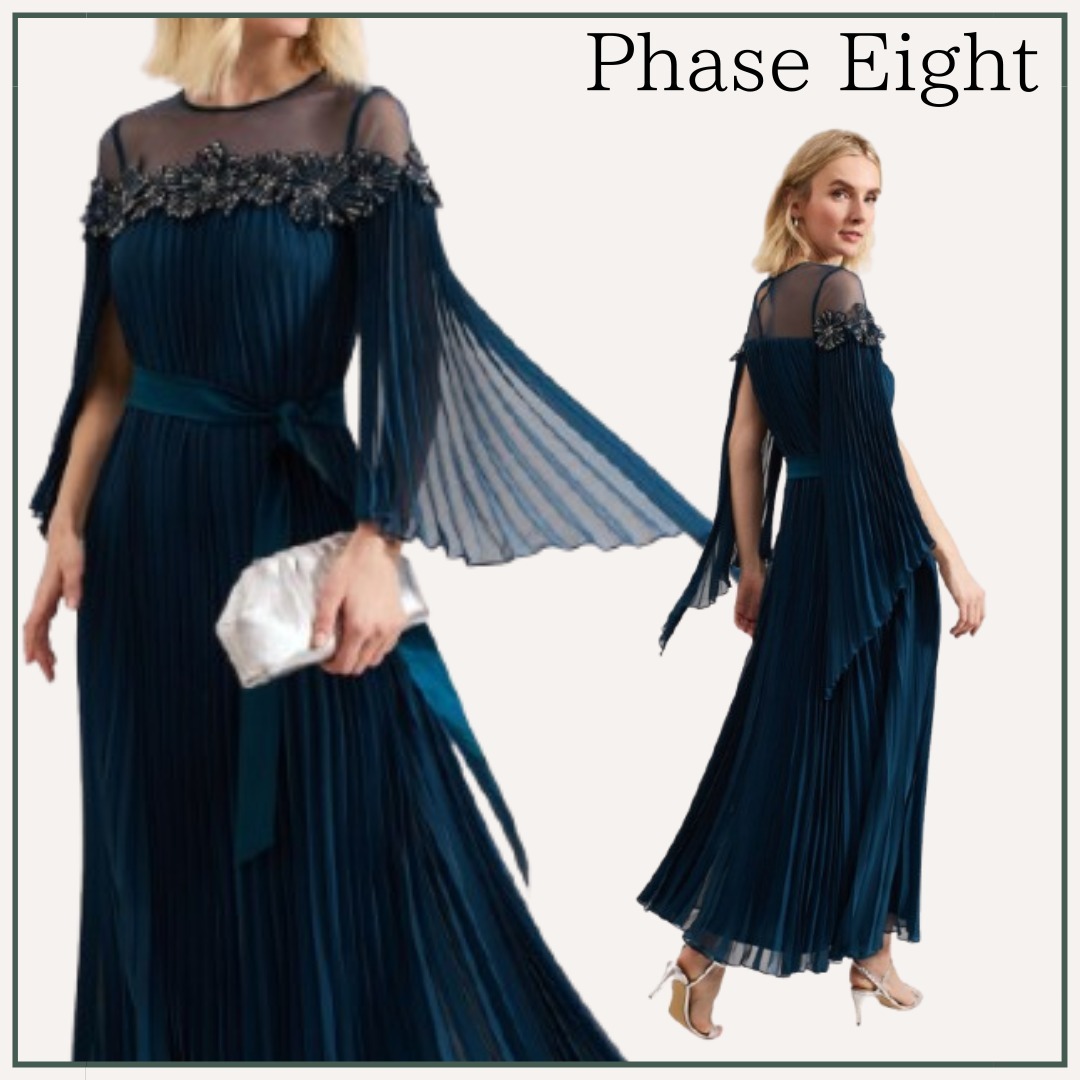 【上品】Phase Eight / mavery プリーツ マキシドレス