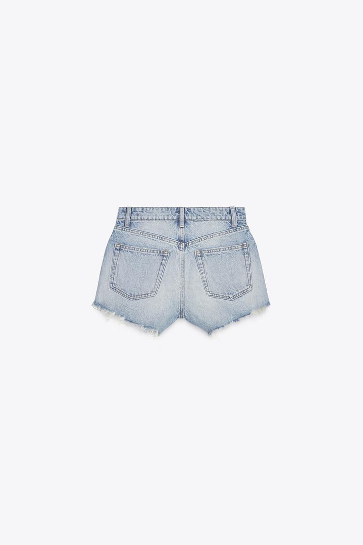 ZARA】ラインストーンカーブドTRFショートパンツ - メルカリ