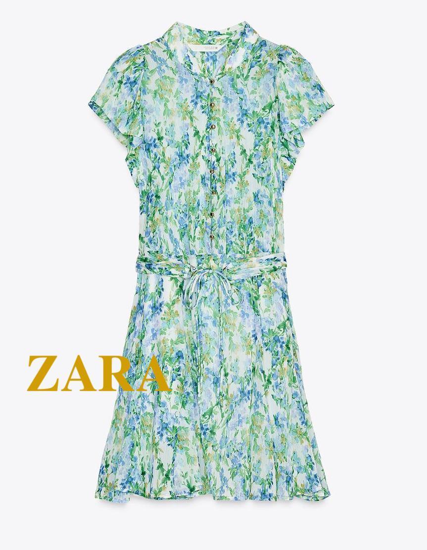 ☆ドイツ発*ZARA*新作*プリントフレアワンピ/GB☆