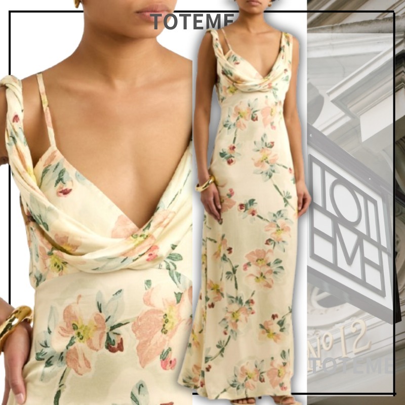 【大人かわいい】TOTEMEサテンフローラルDRESS洗練style