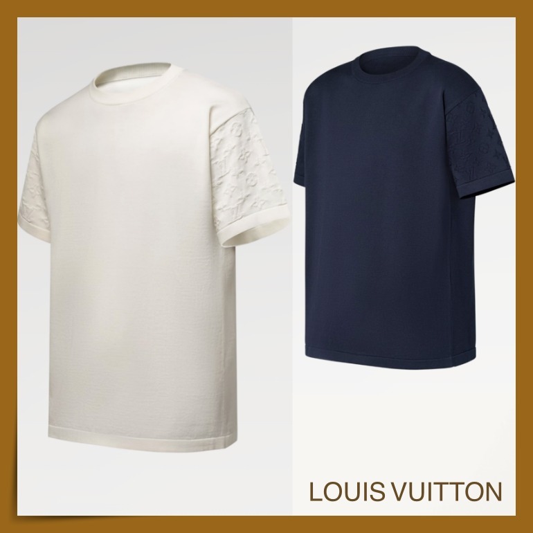 【LOUIS VUITTON】両袖にモノグラム☆クルーネック 半袖 Tシャツ