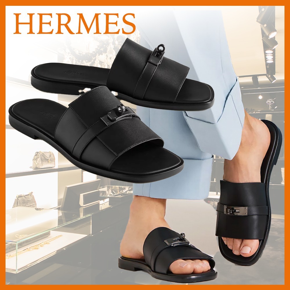 【エレガントに決まる☆】HERMES Gabriel カーフレザー サンダル