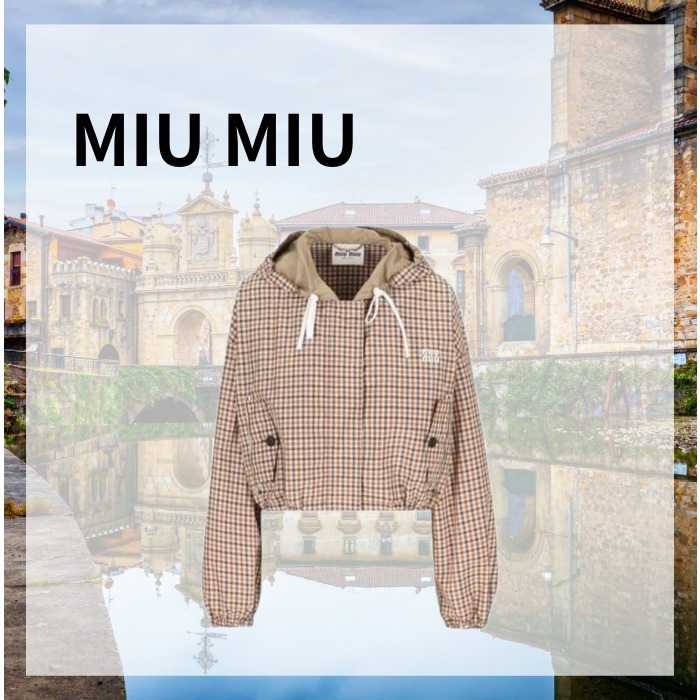 【Miu Miu】ヴィシーチェック テクニカルファブリック ブルゾン