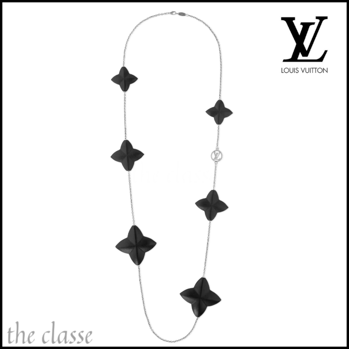 【ブラック花モチーフ＊】シックに♪ LouisVuitton ネックレス