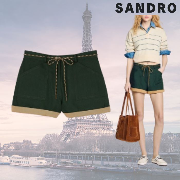 夏のカジュアル!フランス発 Sandro バイカラー ショートパンツ