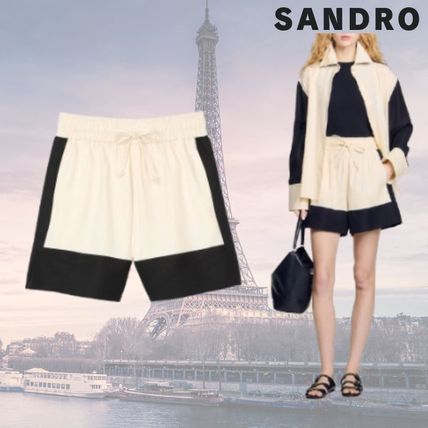 フランス発 Sandro 夏に爽やかな清潔感! デニム ショートパンツ 86yifange-002-s1.jpg