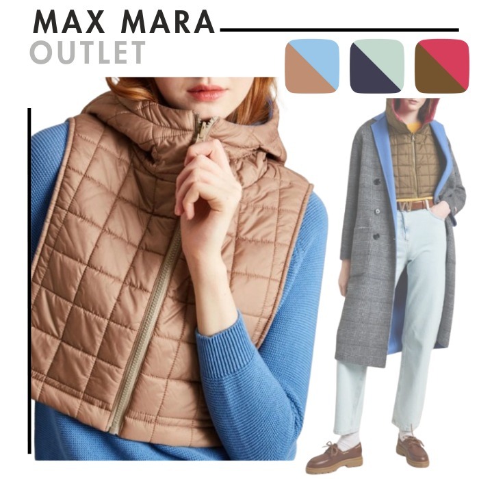 MaxMaraアウトレット●リバーシブル フード付きネックウォーマー