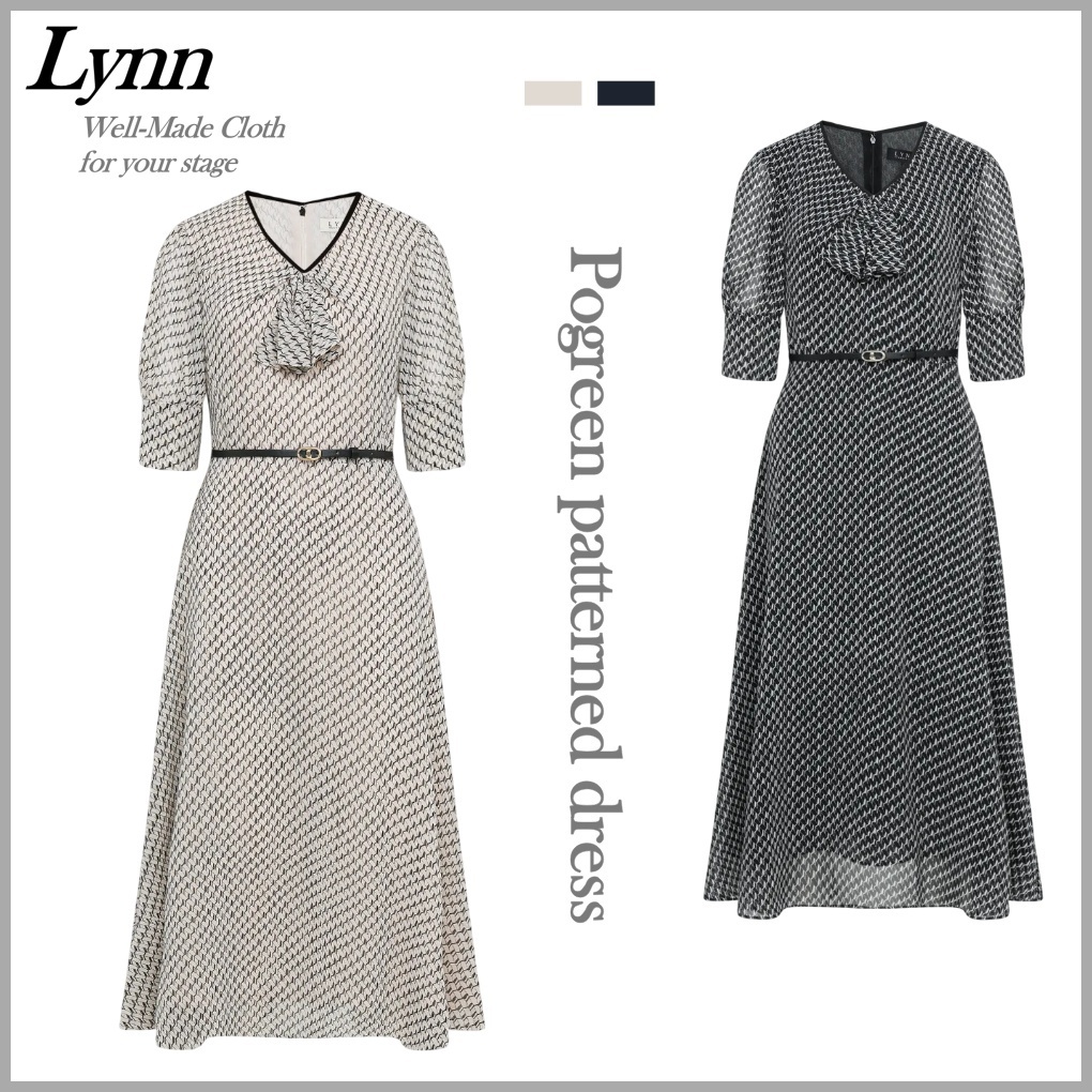 ◆LYNN(リーン)ポグリーン柄ワンピース