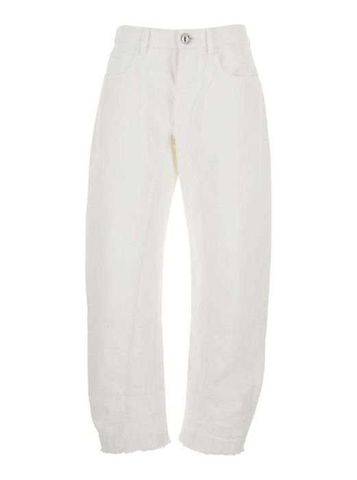 【関税送料込み】Jil Sander White Jeans With Logo Patch O