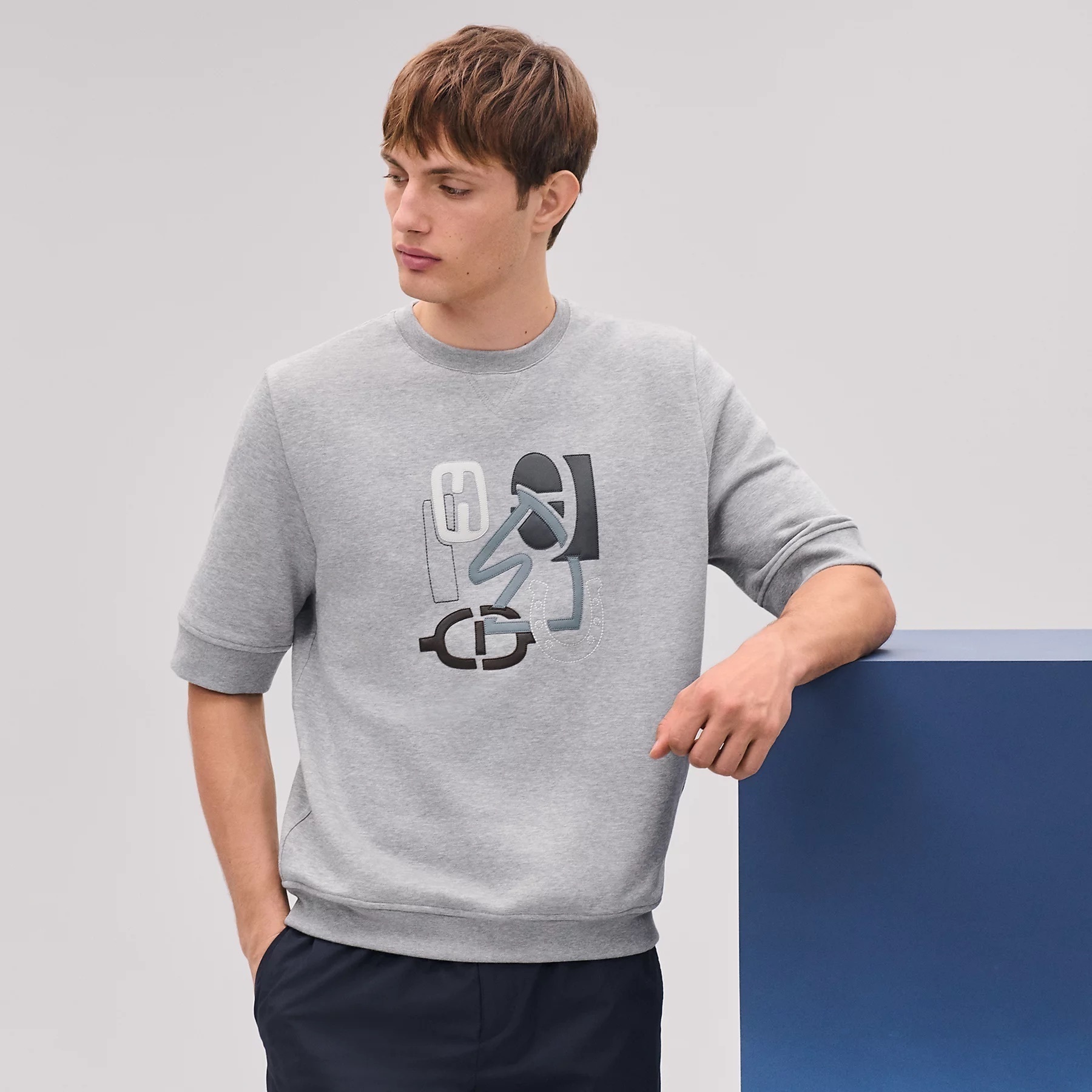 Hパズル》♪【 HERMES 】レザーパッチTシャツ