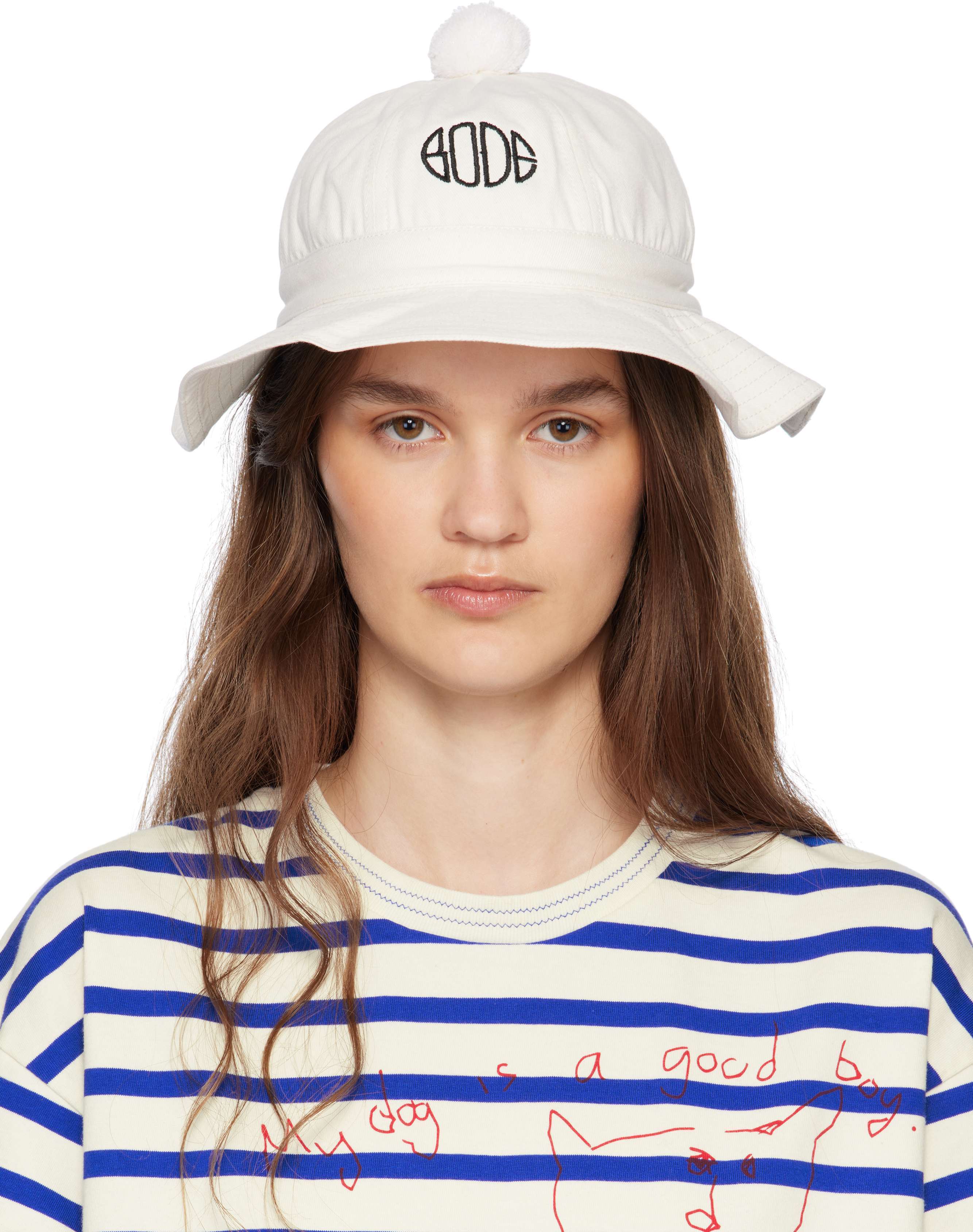 【関税込み】Bode ホワイト Paneled Grandfather バケットハット
