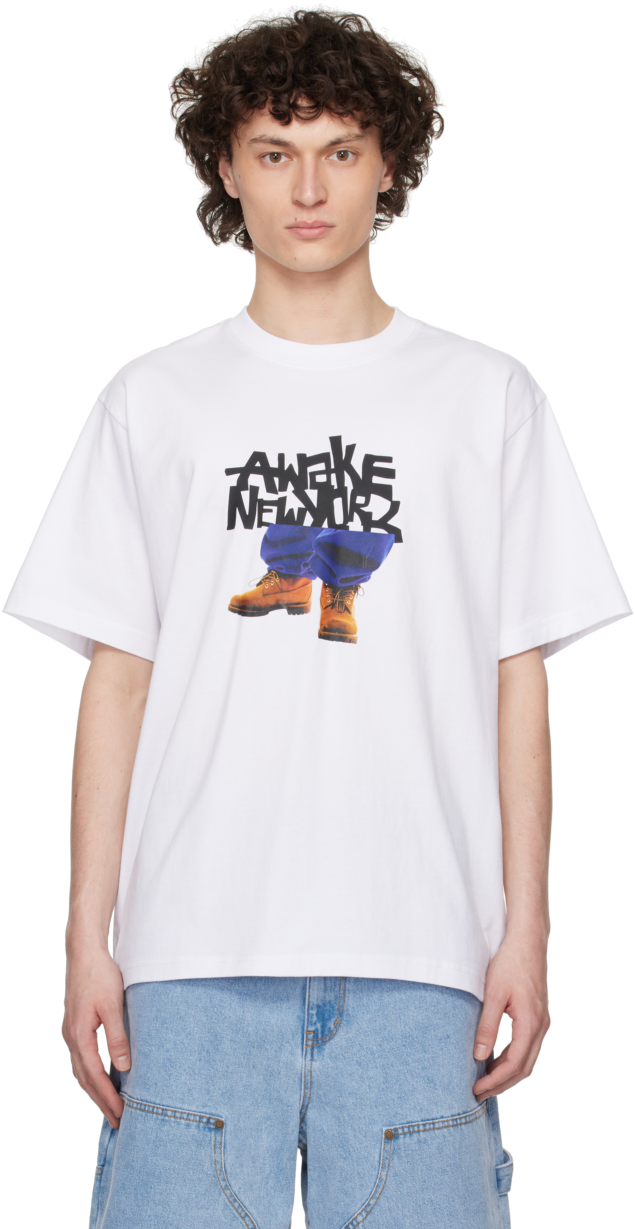 【関税込み】Awake NY ホワイト Stomper グラフィックTシャツ
