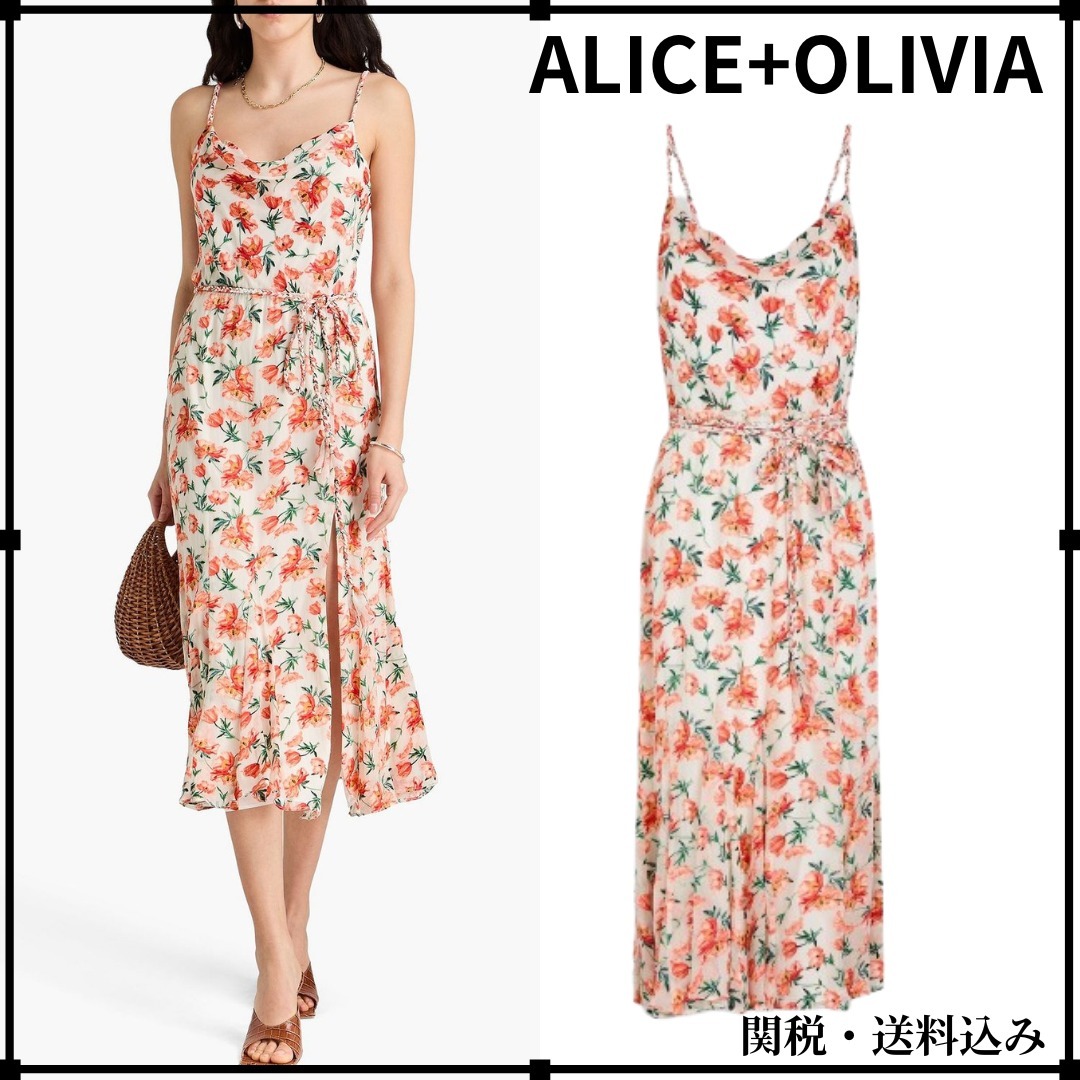 ＊ALICE+OLIVIA＊デヴォレ ミディワンピース フローラル ドレス