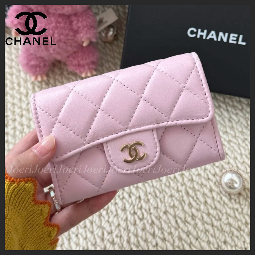 キュートなピンクカラー【CHANEL】フラップカードケース ピンクが可愛い♪】 CHANEL フラップカードケース