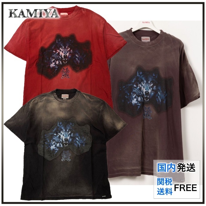 【国内買付】KAMIYA KMY WOLF Tee カミヤ ウルフTシャツ