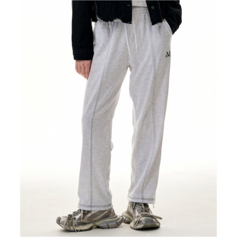 ★MUCENT★ STITCH JOGGER PANTS BlackWhite Melange P0000HL